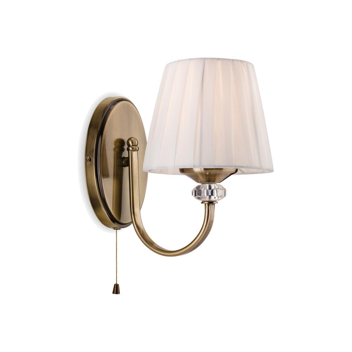 Langham Antique Brass and Cream Wall Light