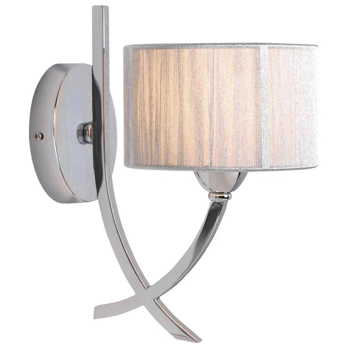 Justina Polished Chrome Wall Light with Silver String Shade – image 4