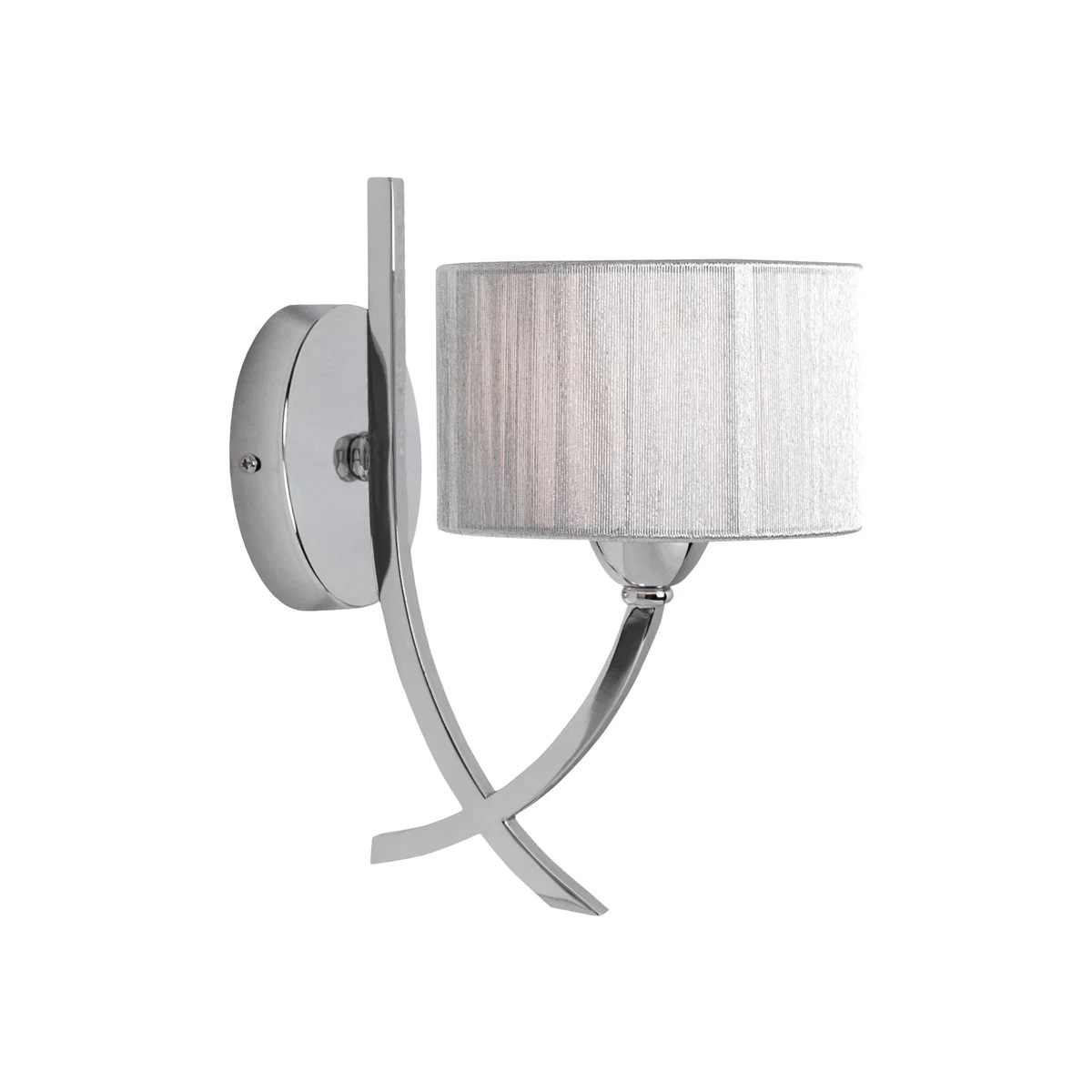 Justina Polished Chrome Wall Light with Silver String Shade – image 1