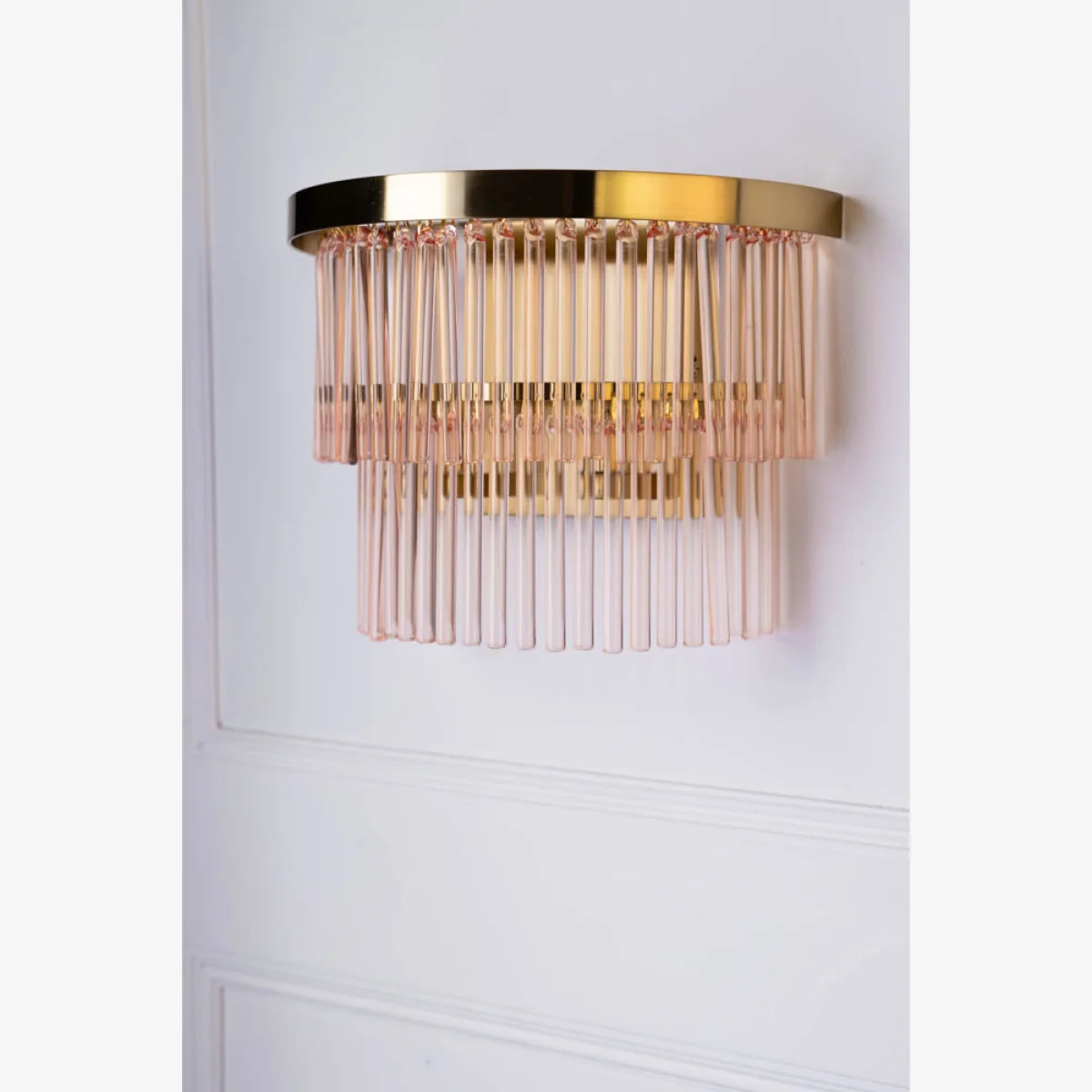 Pink Tiered Glass Wall Light – image 1
