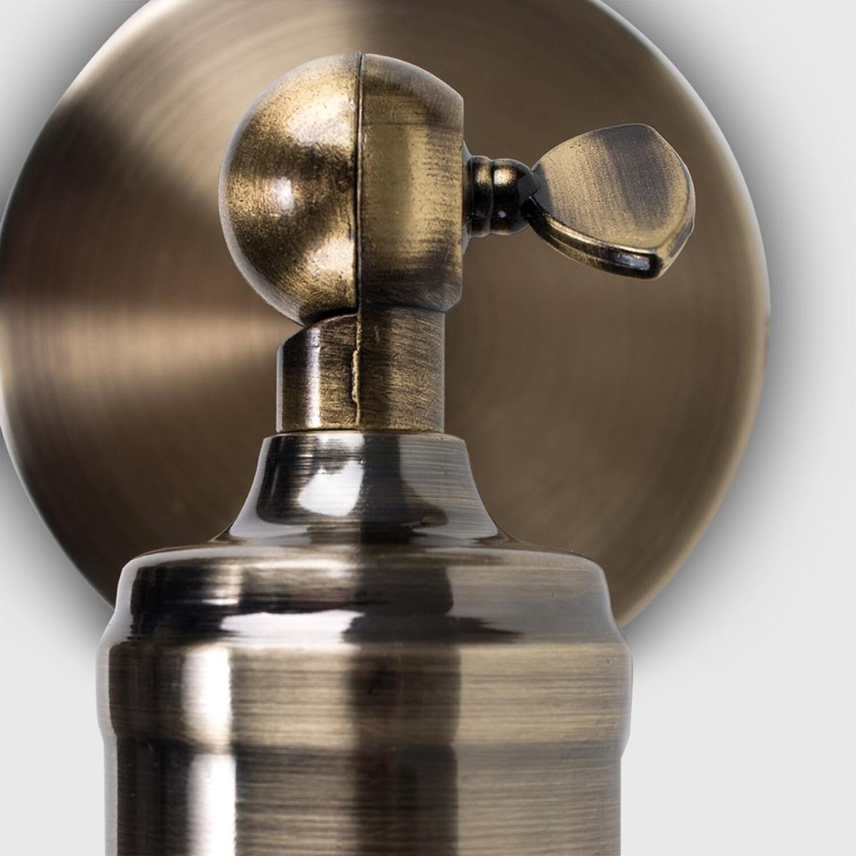 Antique Brass Adjustable Knuckle Joint Wall Light With Grey Dome Shade - Grey – image 4