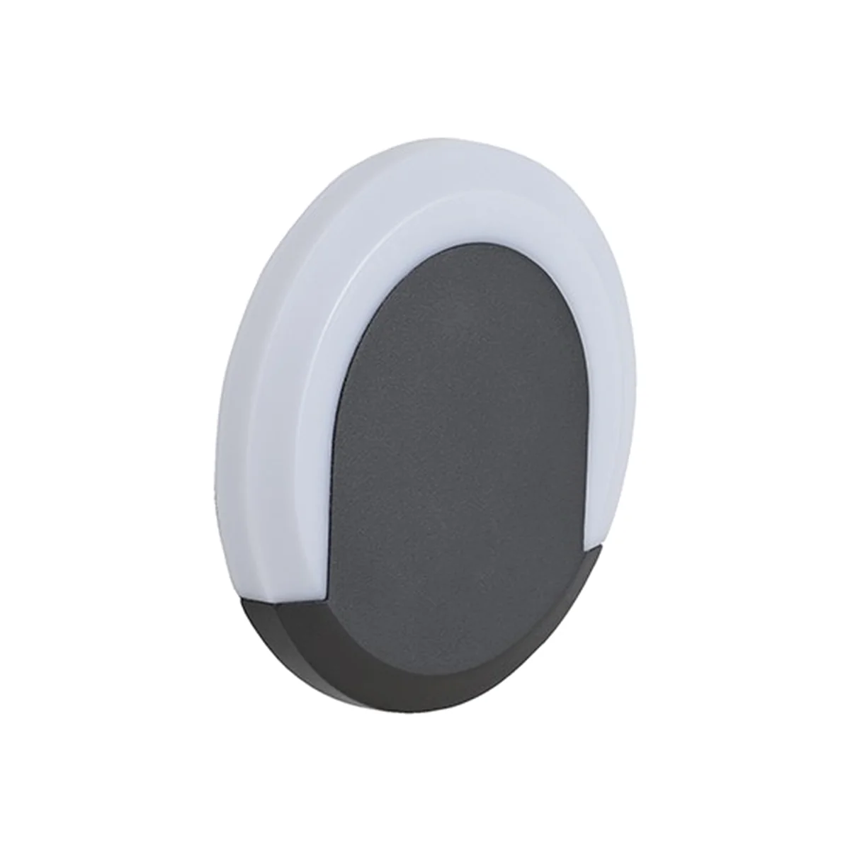 Biard Crescent Halo LED Circular Outdoor Wall Light - Grey – image 1