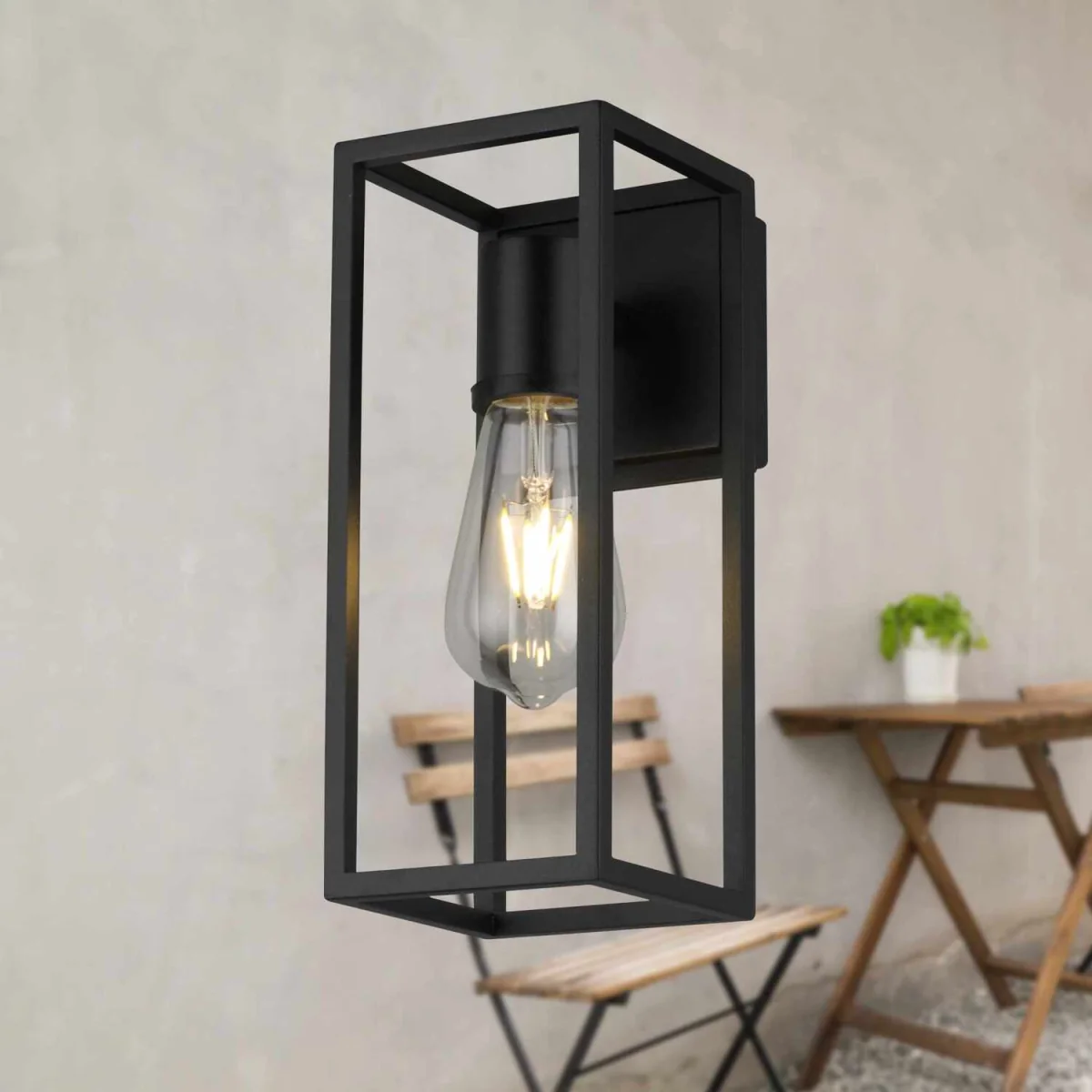 Set of 2 Hale Black IP44 Outdoor Wall Lights - Black Paint – image 5