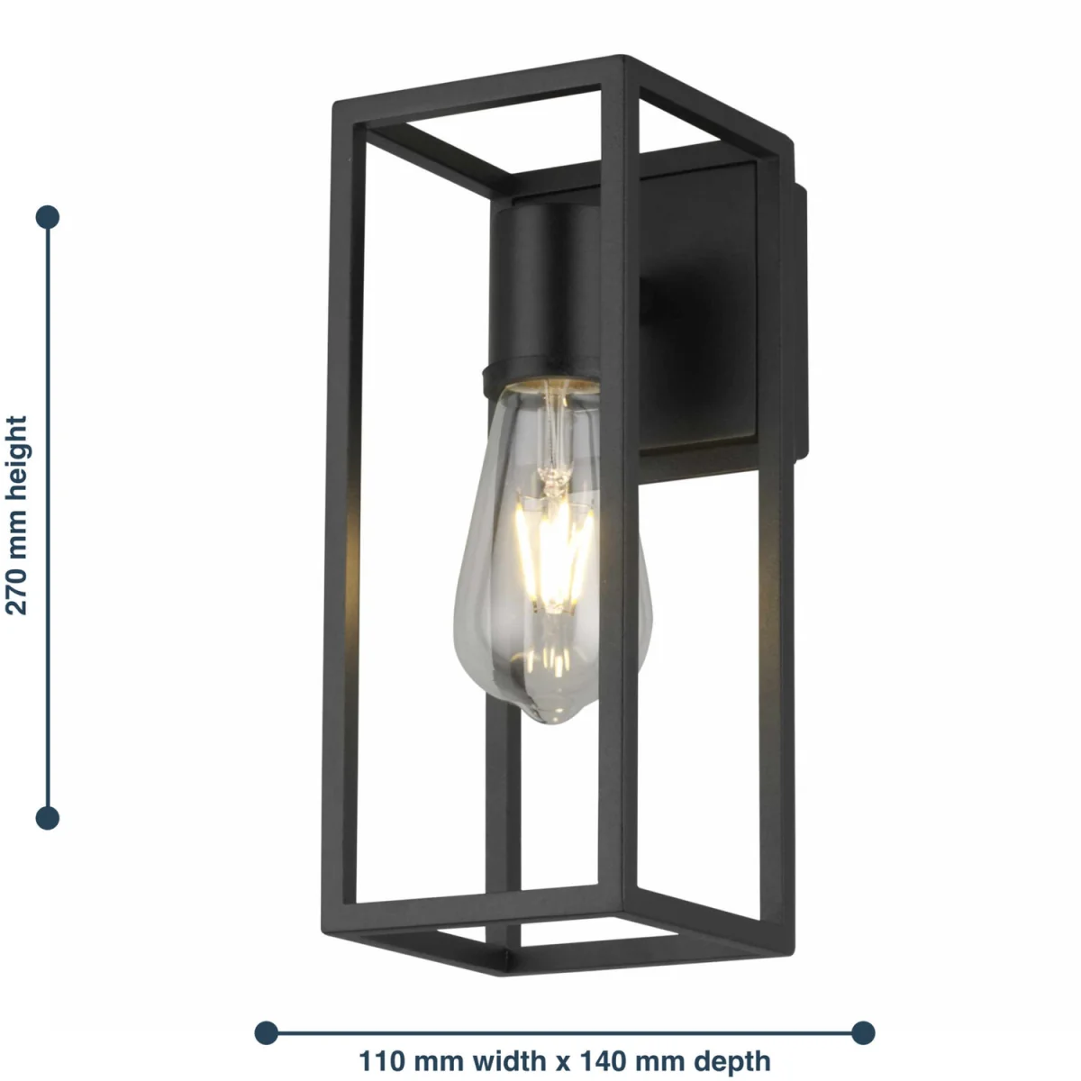 Set of 2 Hale Black IP44 Outdoor Wall Lights - Black Paint – image 6