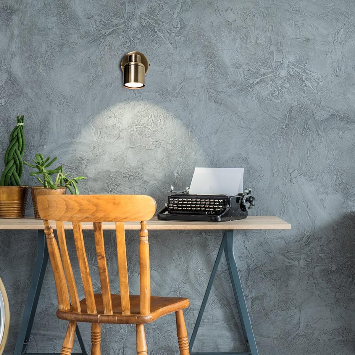 Modern Single Wall Spotlight In Gold Effect Finish - Gold – image 2