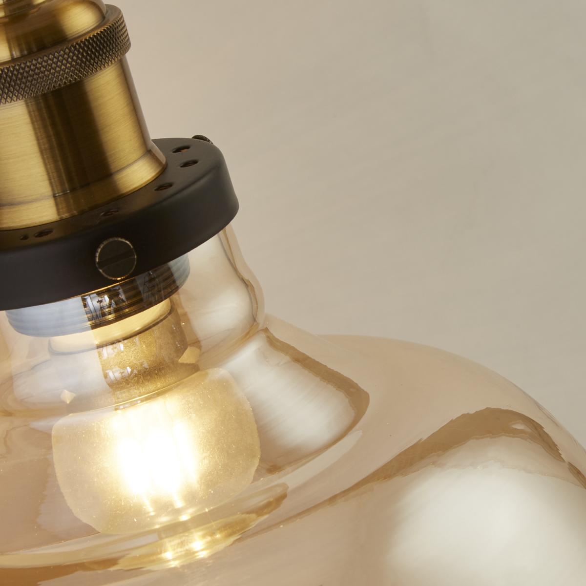 Amber and brass wall light  - Black – image 2