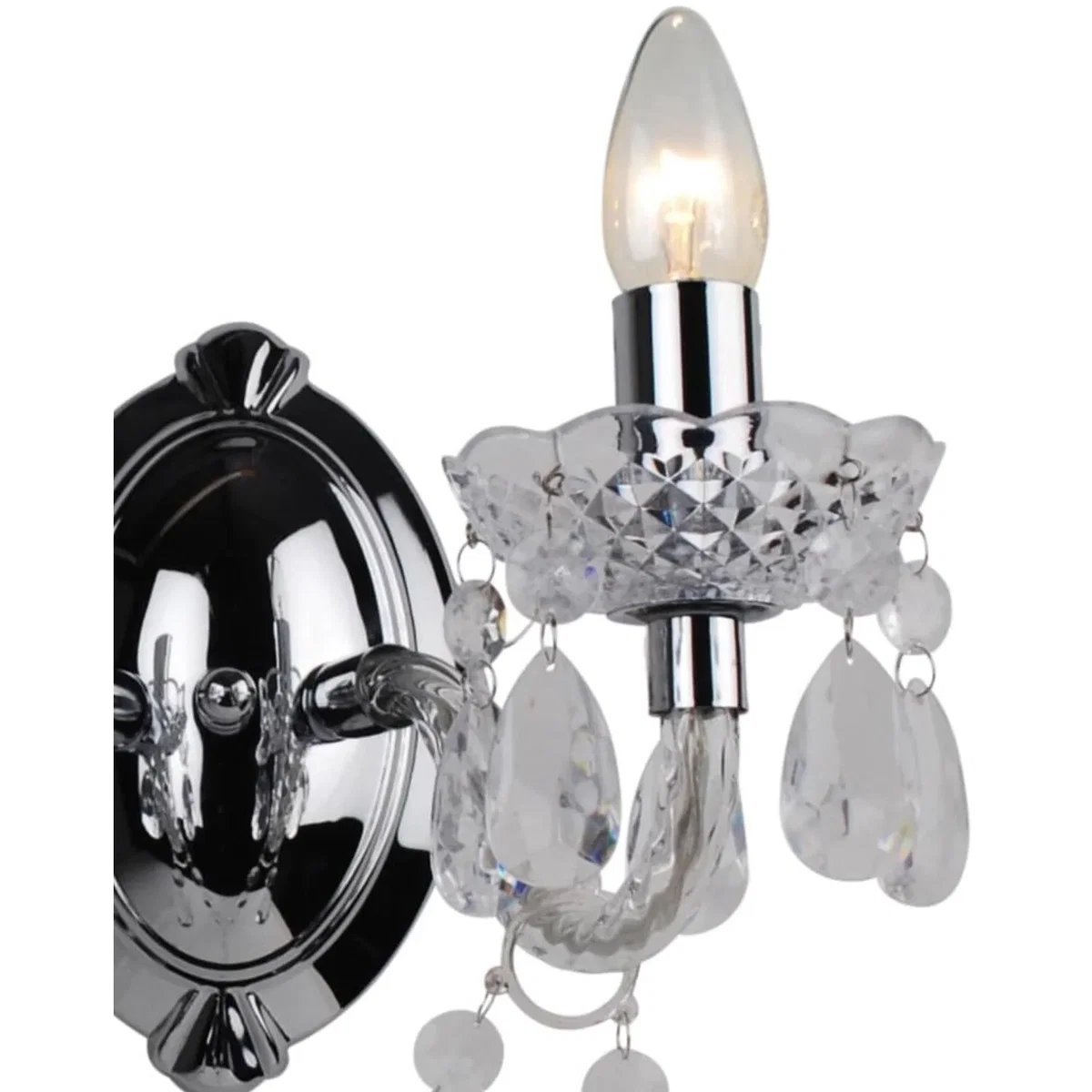 Clear Acrylic And Chrome Marie Therese Style 2 X 40w Wall Light - Clear – image 4