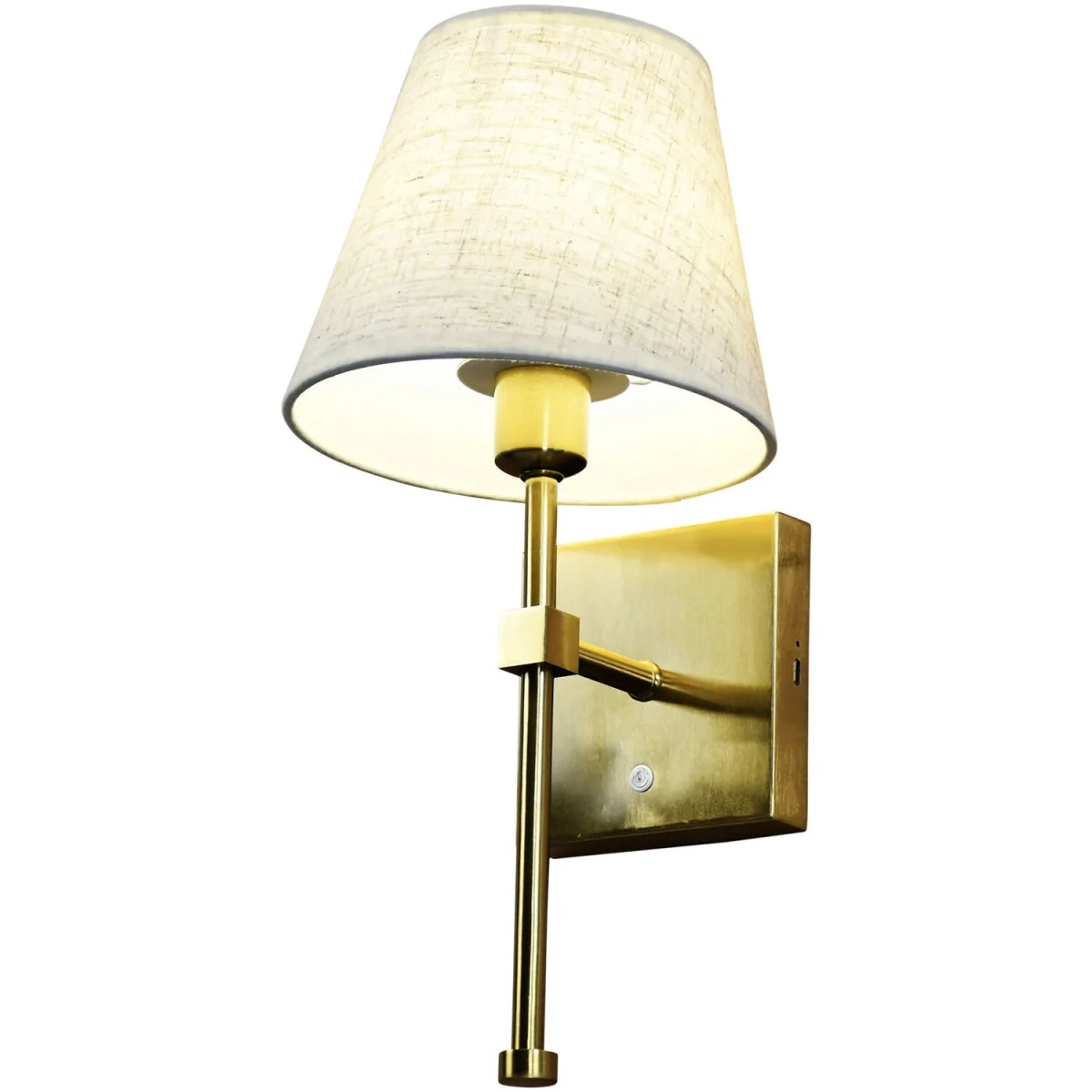 Horrace Wall Light - Satin Brass Plate And Natural Faux Linen – image 3