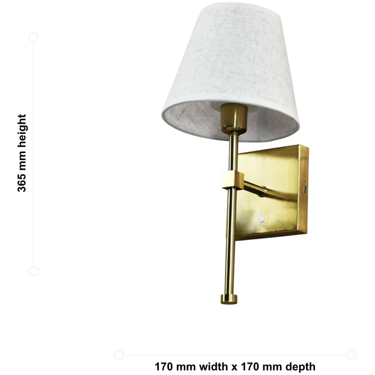 Horrace Wall Light - Satin Brass Plate And Natural Faux Linen – image 7