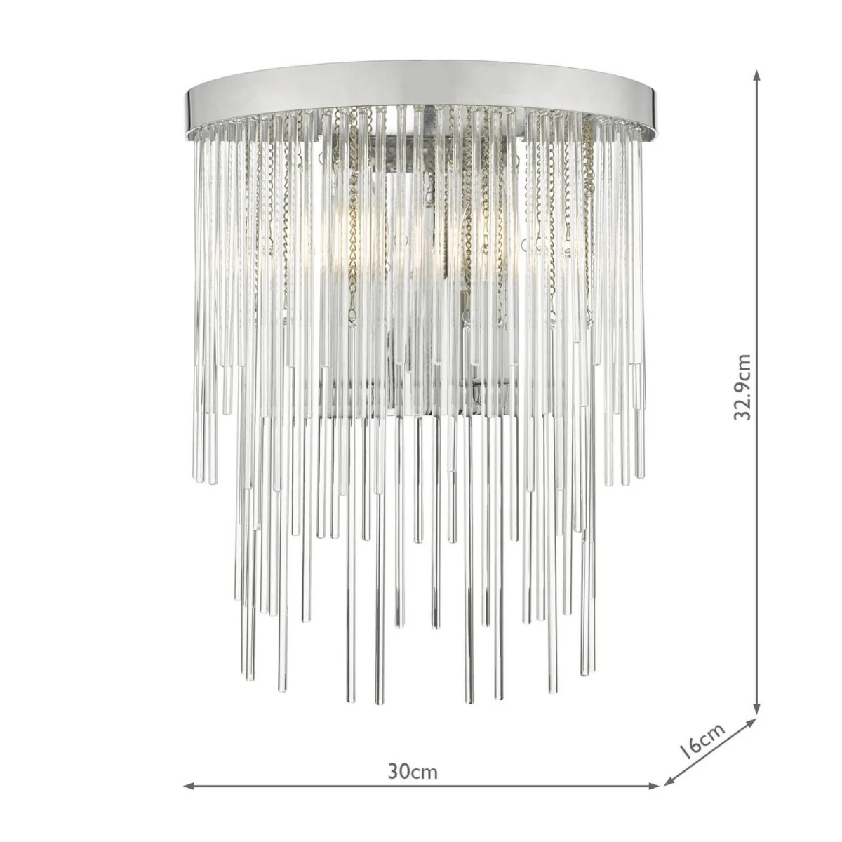 Isla 2 Light Wall Light Chrome Clear Glass – image 3