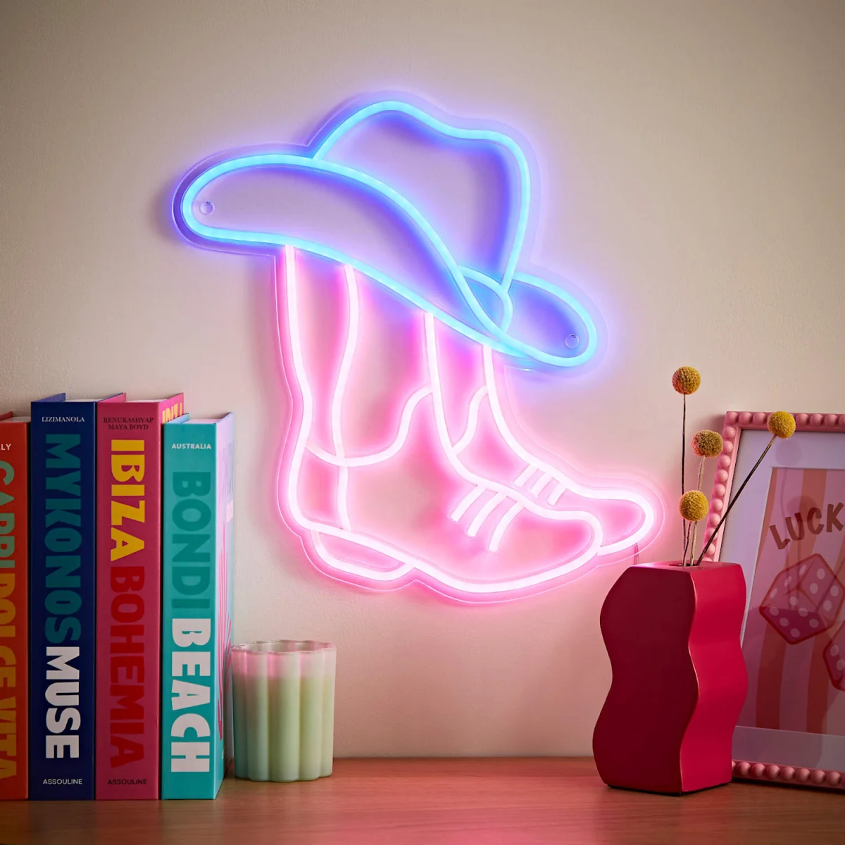 Neon Cowboy Wall Light - White – image 2