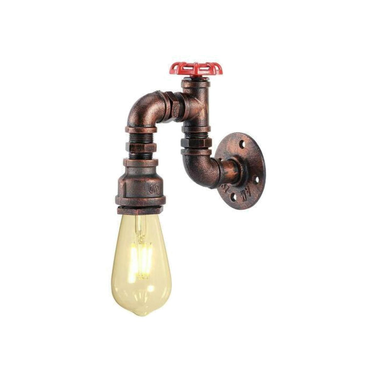 Antique Design Water Pipe Wall Lamp Set - Antique Red