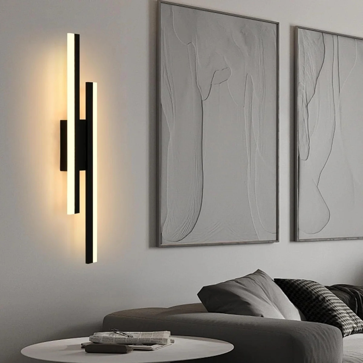 GOECO LED Wall Light 16 W Black for Living Room Corridor Stairs 3000 K 40 cm - Black – image 2