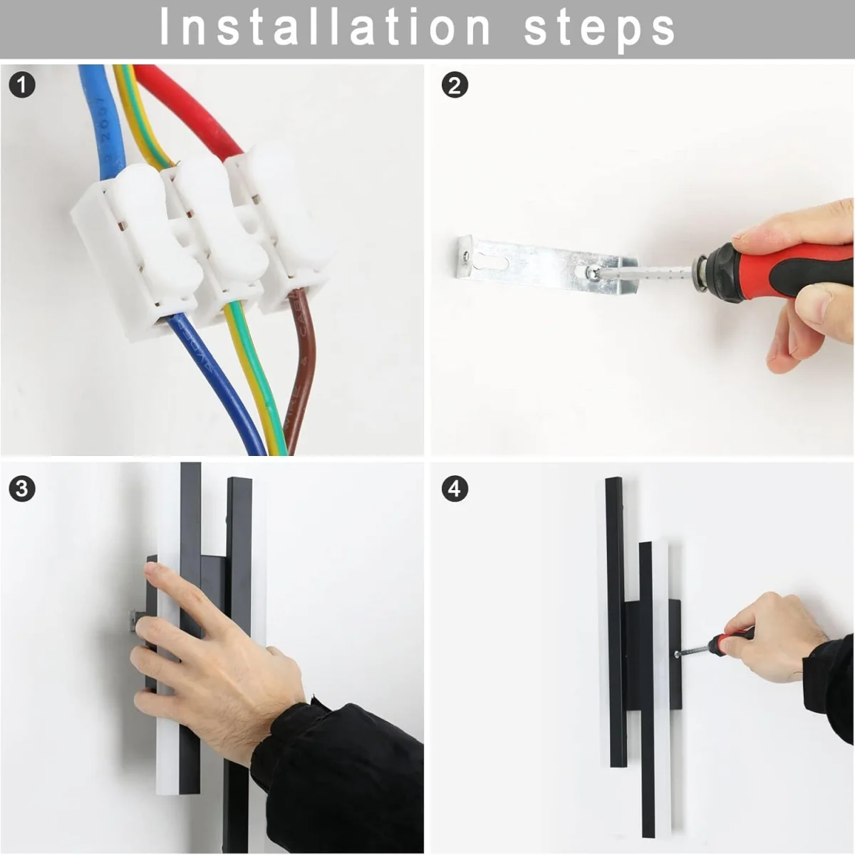 GOECO LED Wall Light 16 W Black for Living Room Corridor Stairs 3000 K 40 cm - Black – image 3