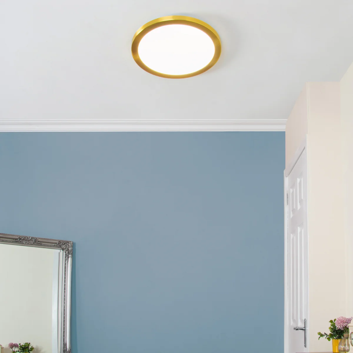 Darly LED 24 Watt Flush Ceiling or Wall Light - Satin Brass – image 7