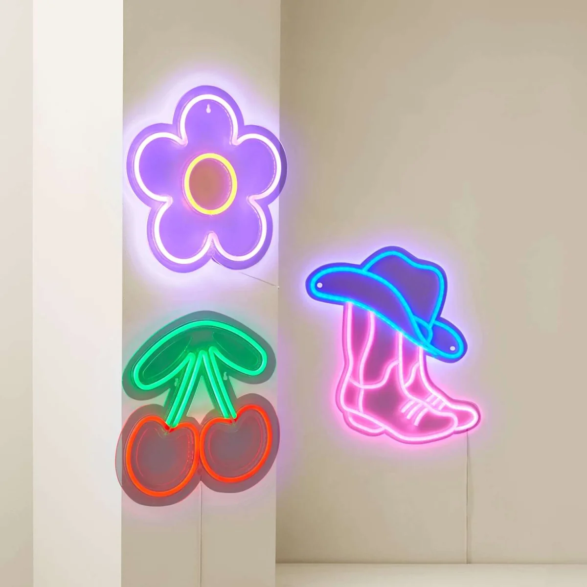 Neon Cherries Wall Light - White – image 2