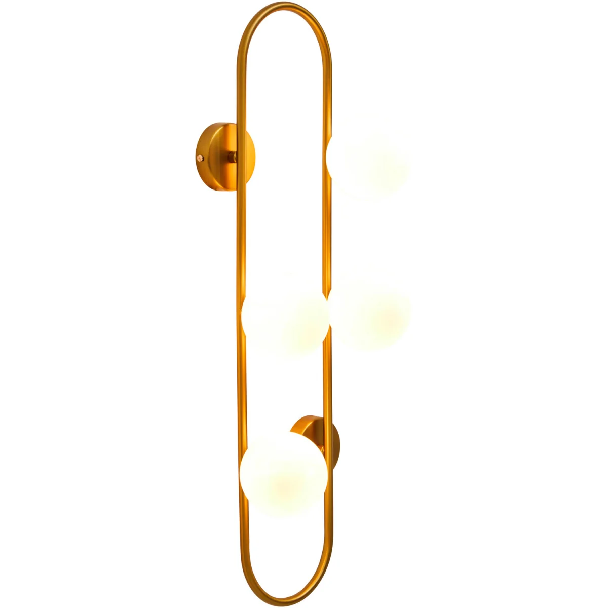 Abira Four Bulb White Glass Wall Light - Gold, White – image 5