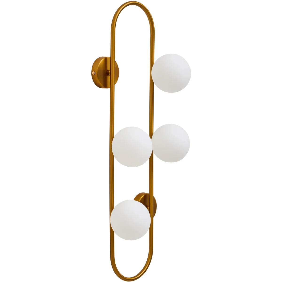 Abira Four Bulb White Glass Wall Light - Gold, White – image 6
