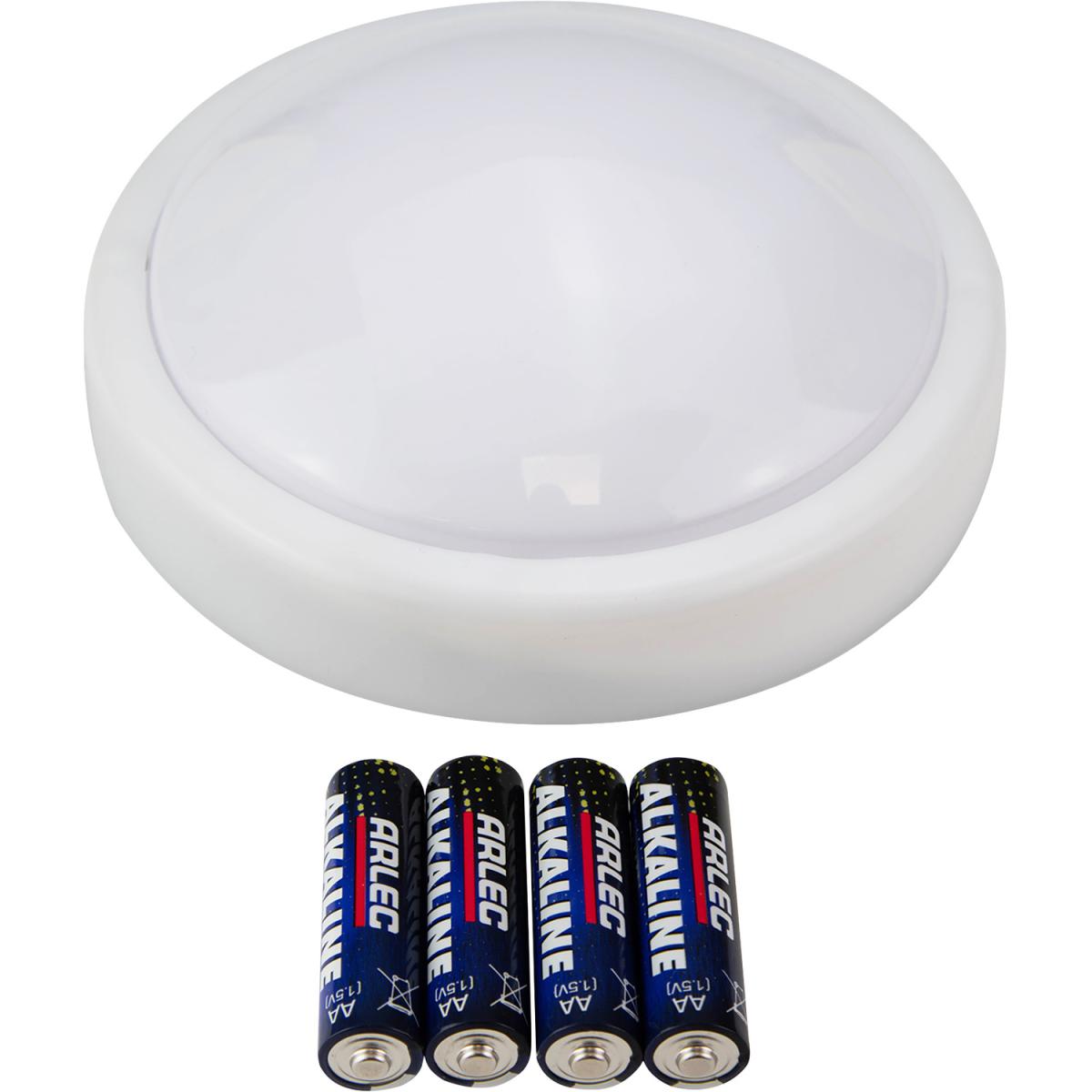 Cool White 14cm Round LED Push Light - White – image 4