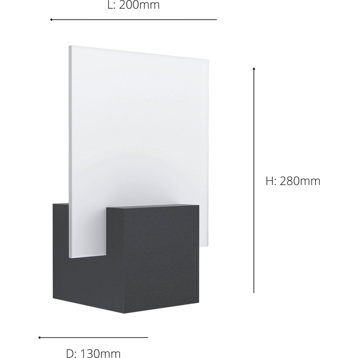Eglo Adamello Metal And Glass Integrated LED IP44 Outdoor Wall Light - black – image 2