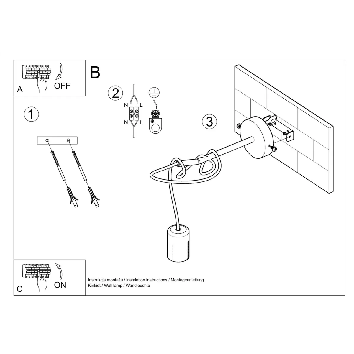 Wall lamp EDISON black - black – image 8