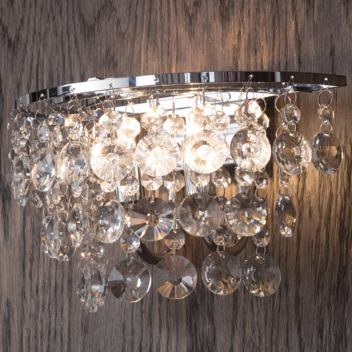 Montego Crystal Effect Wall Light - Chrome – image 2
