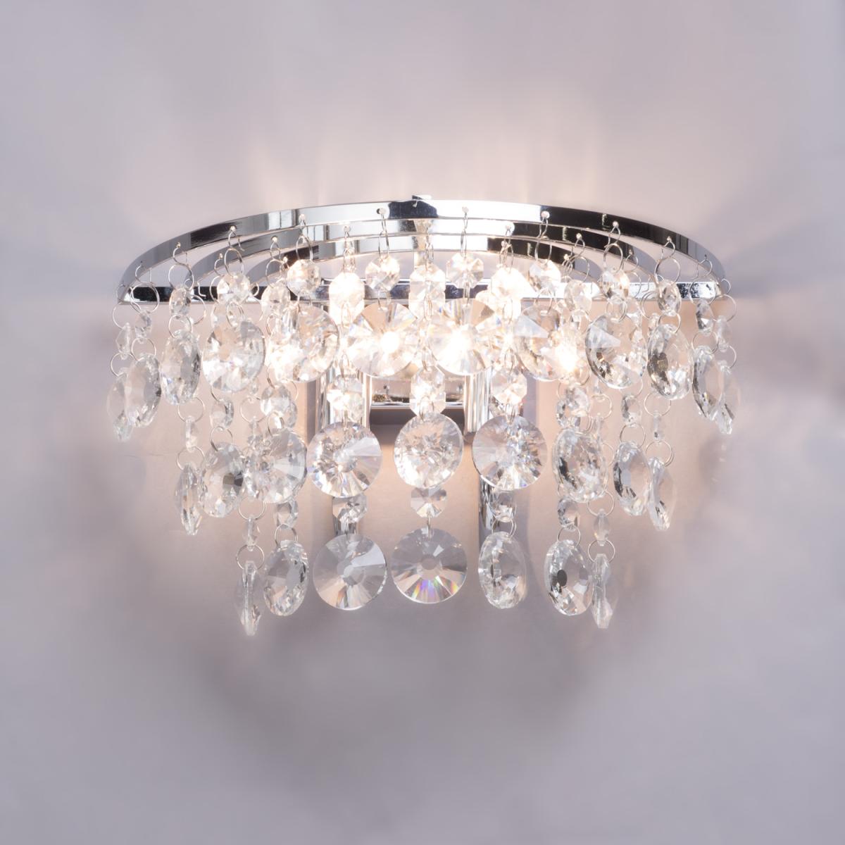 Montego Crystal Effect Wall Light - Chrome – image 3