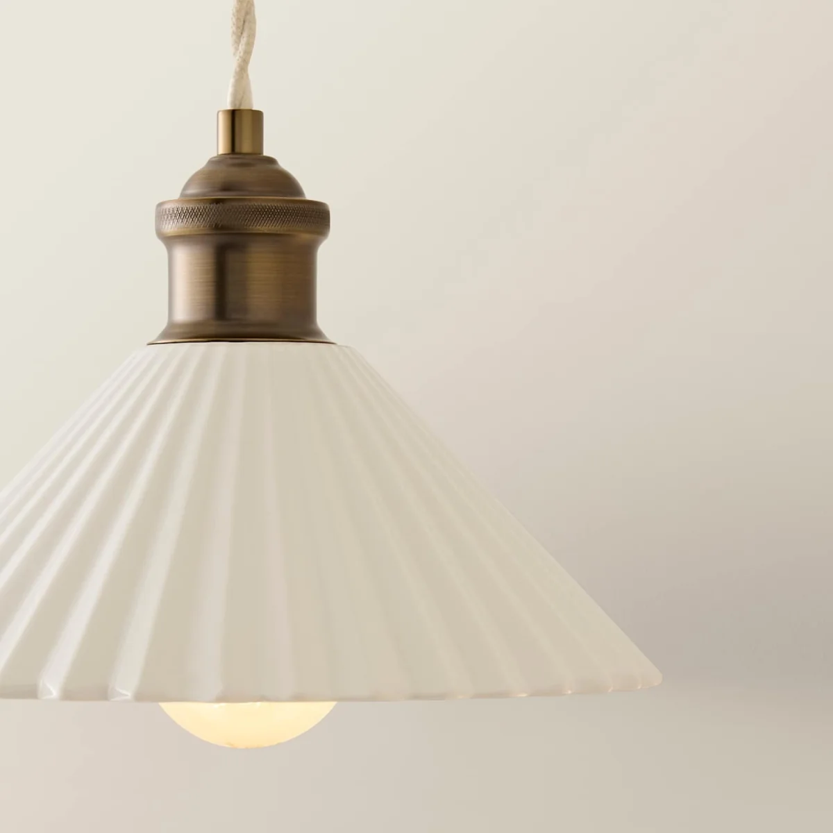 Burford Ceramic Ribbed Adjustable Wall Light - Cream – image 3
