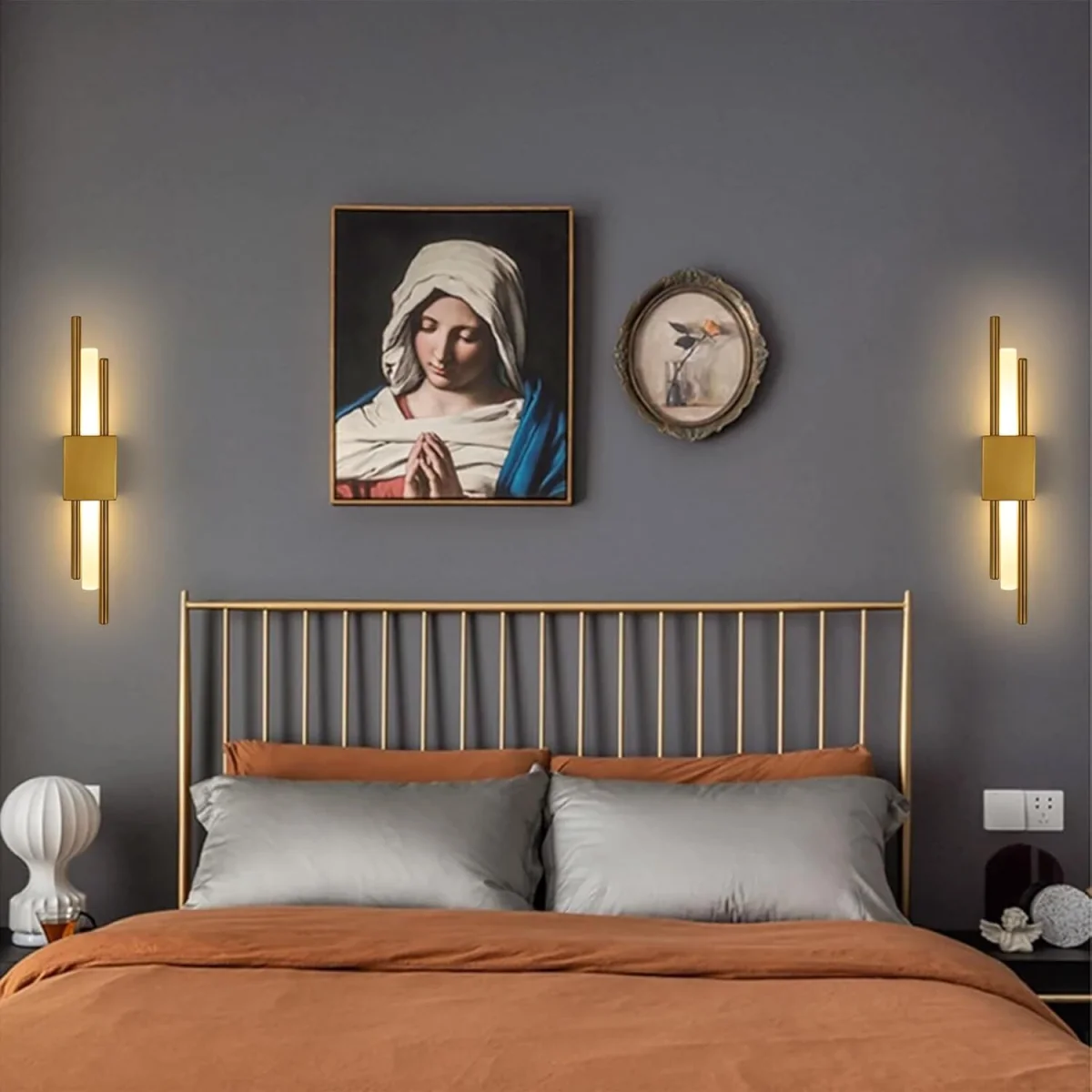 GOECO LED Indoor Wall Light, Gold Modern LED Wall Light for Bedroom, 3000K - Gold – image 4
