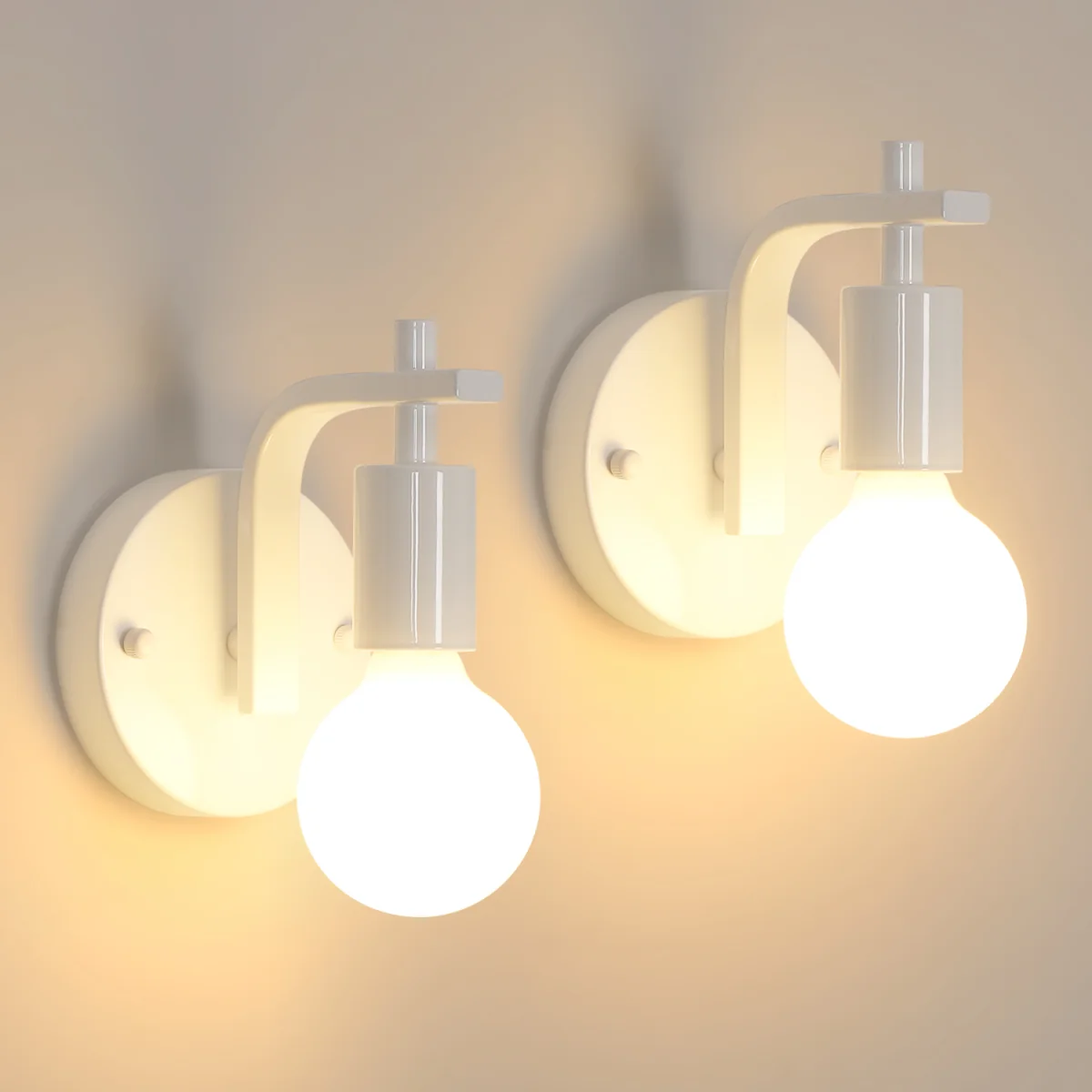 GOECO E27 2-Piece Vintage Interior Wall Lamp Wood and Metal Black - Black – image 9