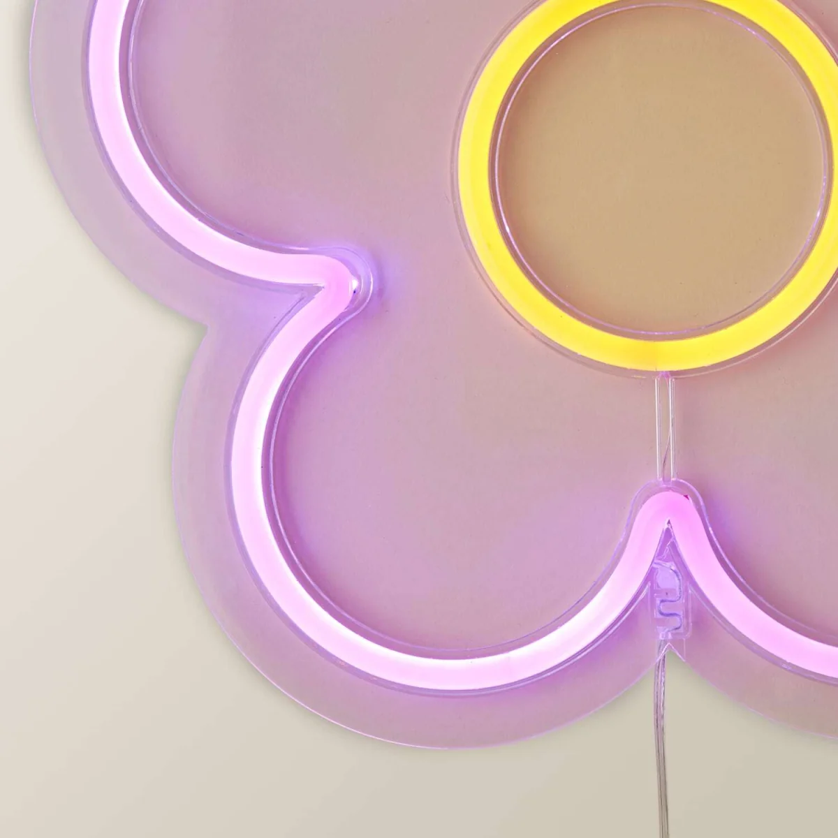 Neon Flower Wall Light - White – image 4