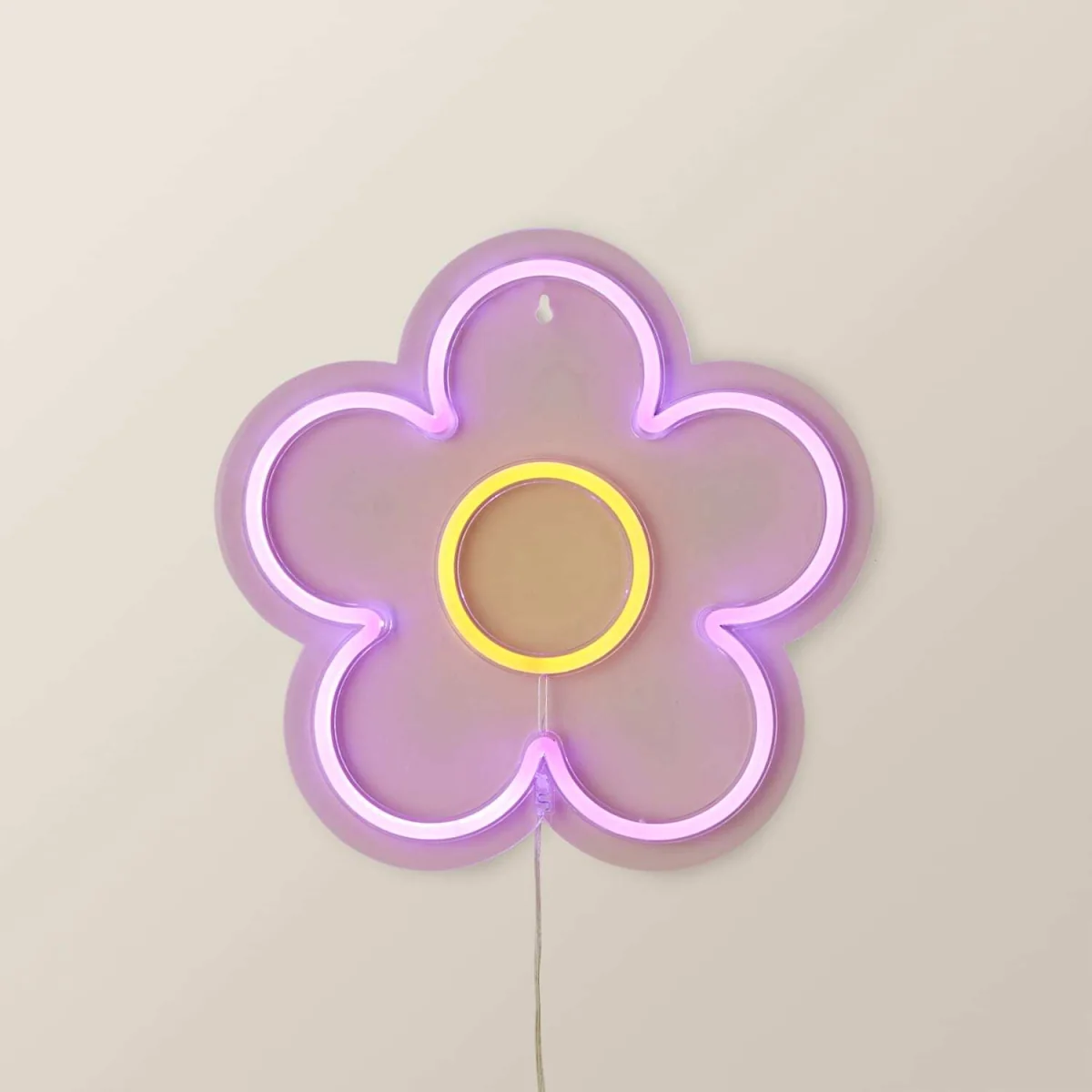 Neon Flower Wall Light - White – image 1