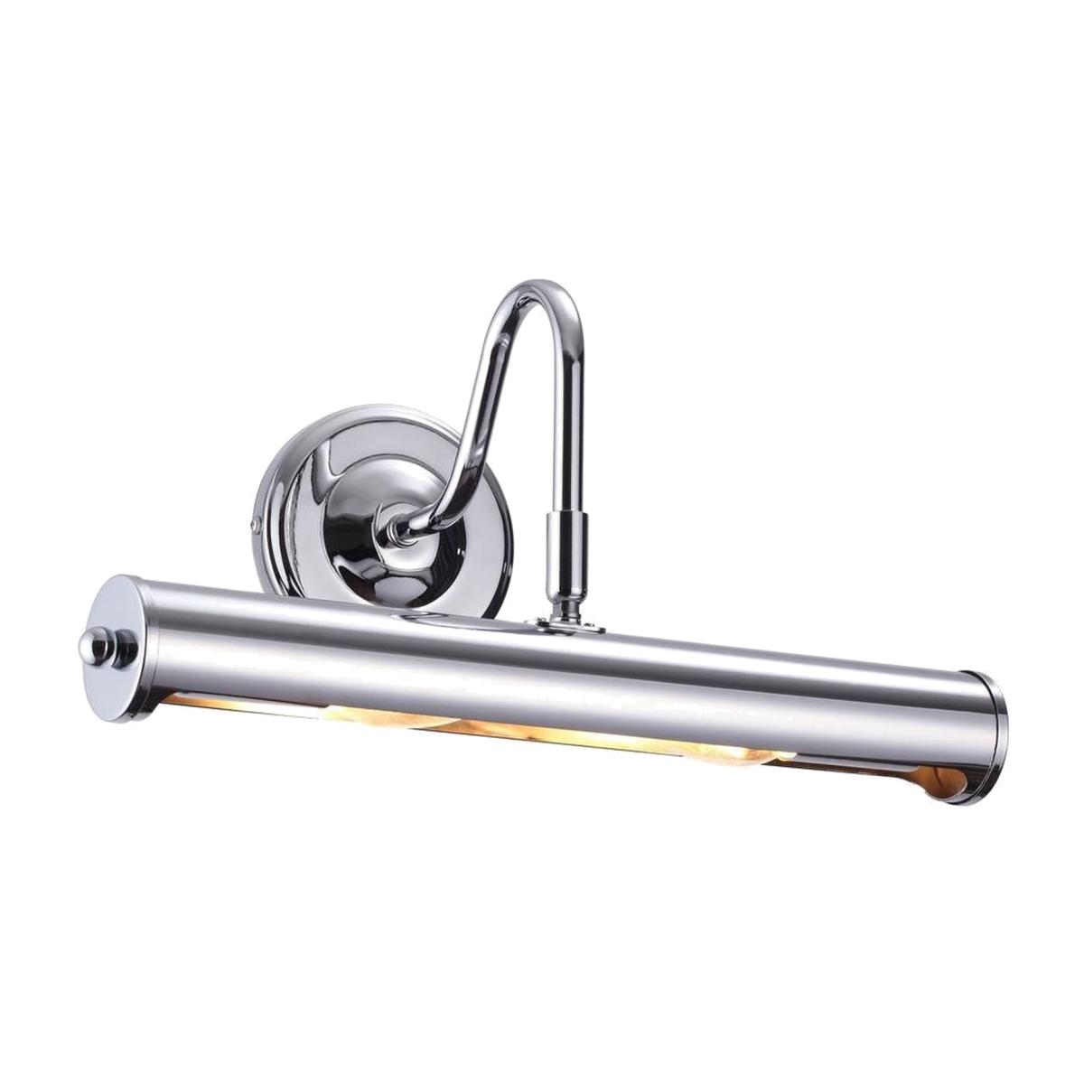 Modern Polished Chrome Swan Neck Adjustable Picture Light (14') - Silver