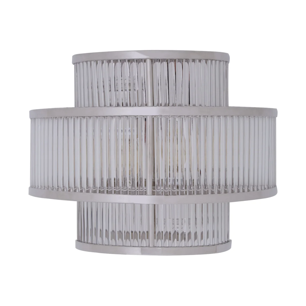 Salasco 3 Tier Nickel Finish Glass Wall Light - Silver – image 1