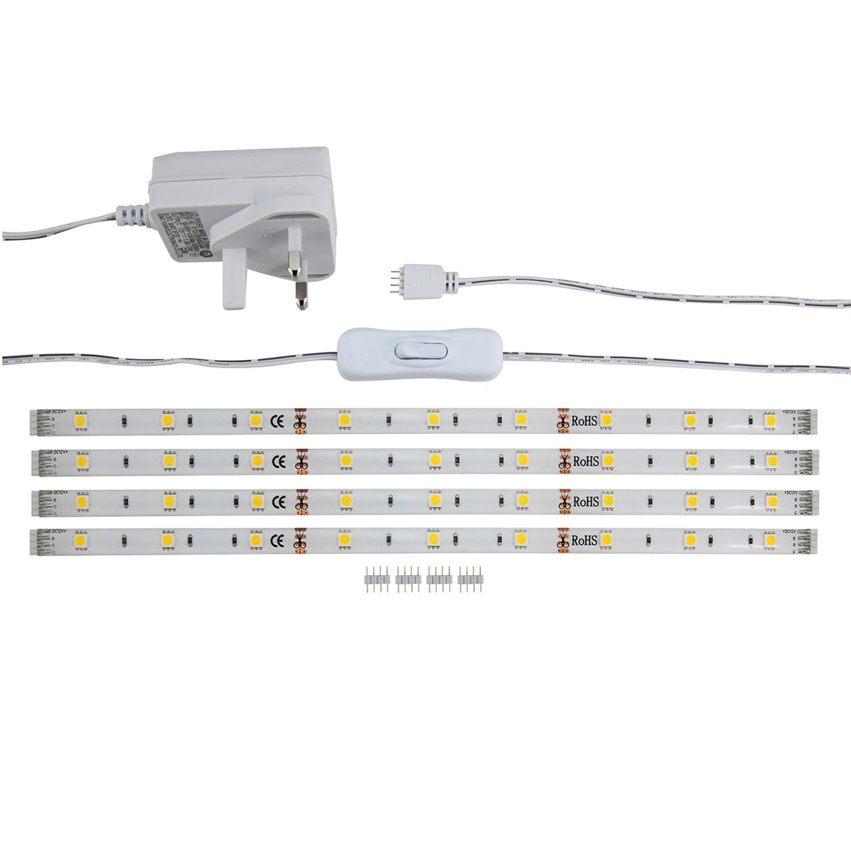 LED Warm White LED Strip Light - 4 Pack - White – image 3