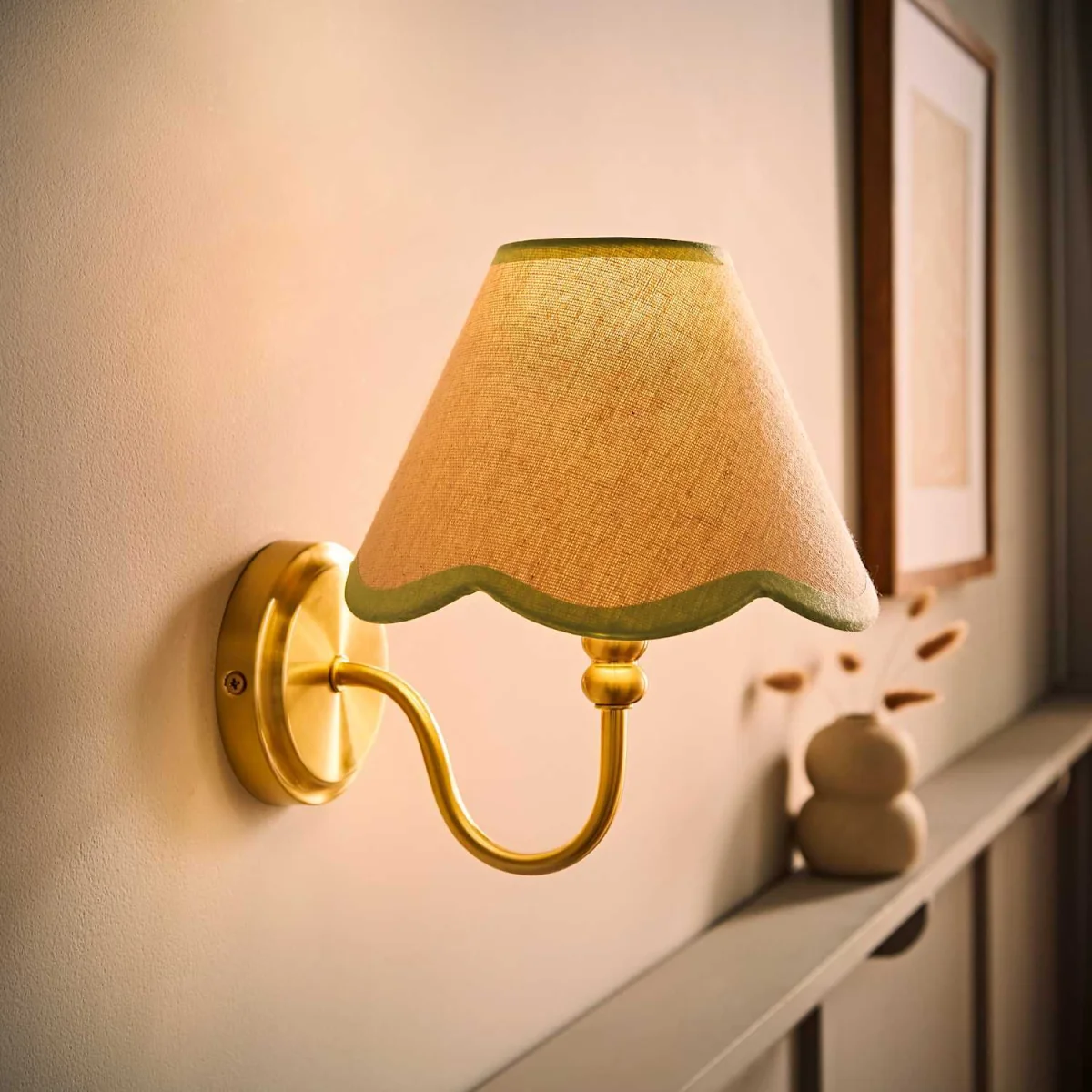Binky Rechargeable Wall Light with Trim Scallop Shade - Sage Green – image 3