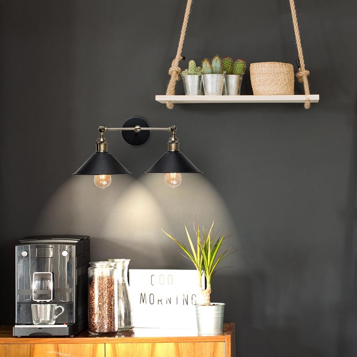 Colonial Industrial Pair of Gold Indoor Wall Light - Gold – image 2