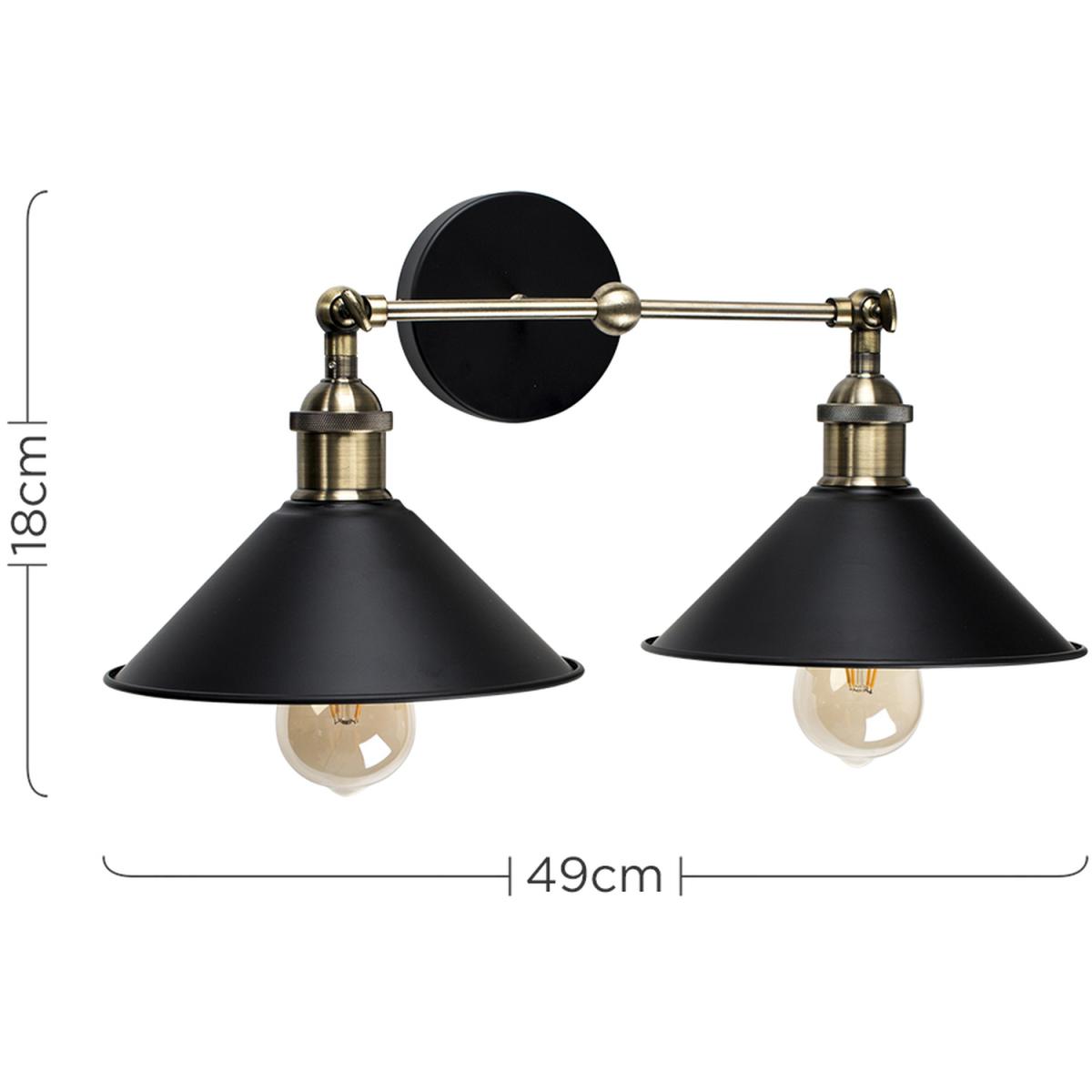 Colonial Industrial Pair of Gold Indoor Wall Light - Gold – image 6
