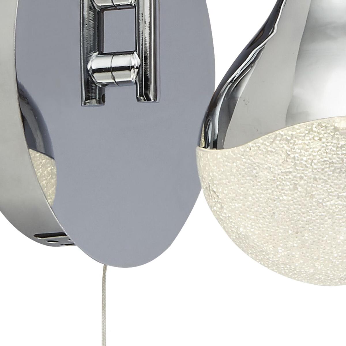 Campeche Chrome Teardrop LED Wall Light - Silver – image 2