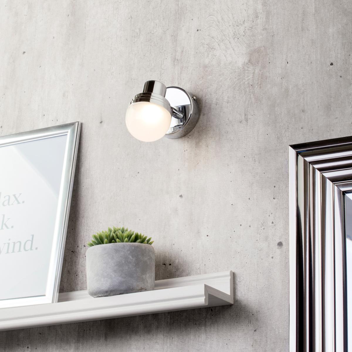 Skipton Bathroom Globe Wall Light - Chrome – image 5