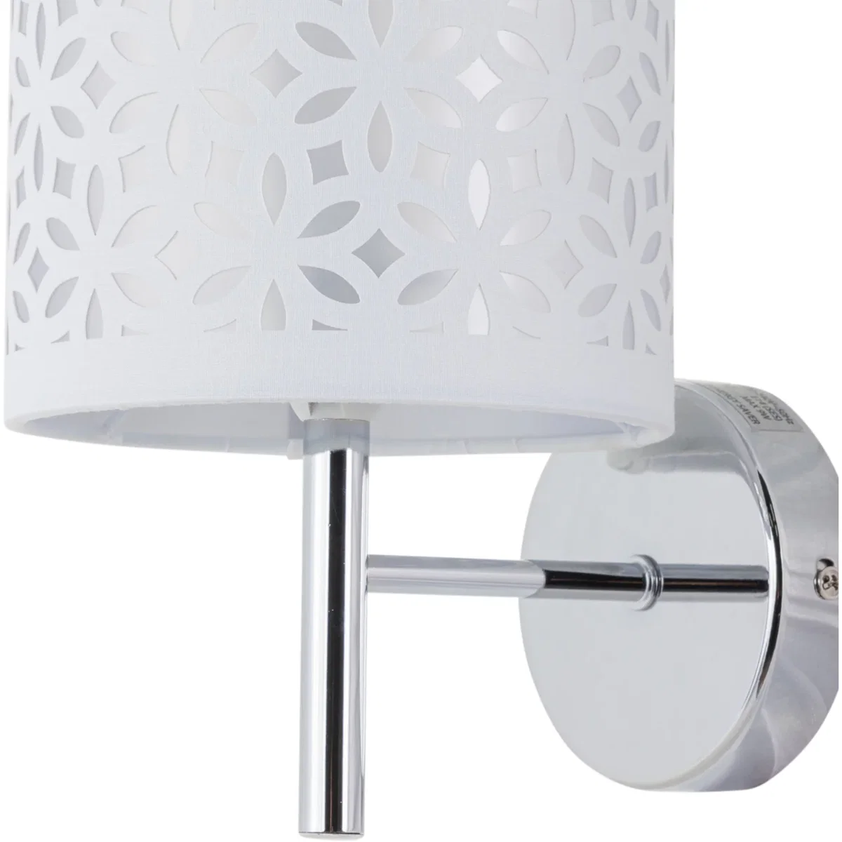 Brea Chrome Wall Light With White Cut Out Shade - Chrome & White – image 2