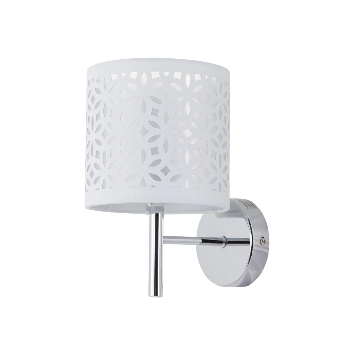 Brea Chrome Wall Light With White Cut Out Shade - Chrome & White – image 1