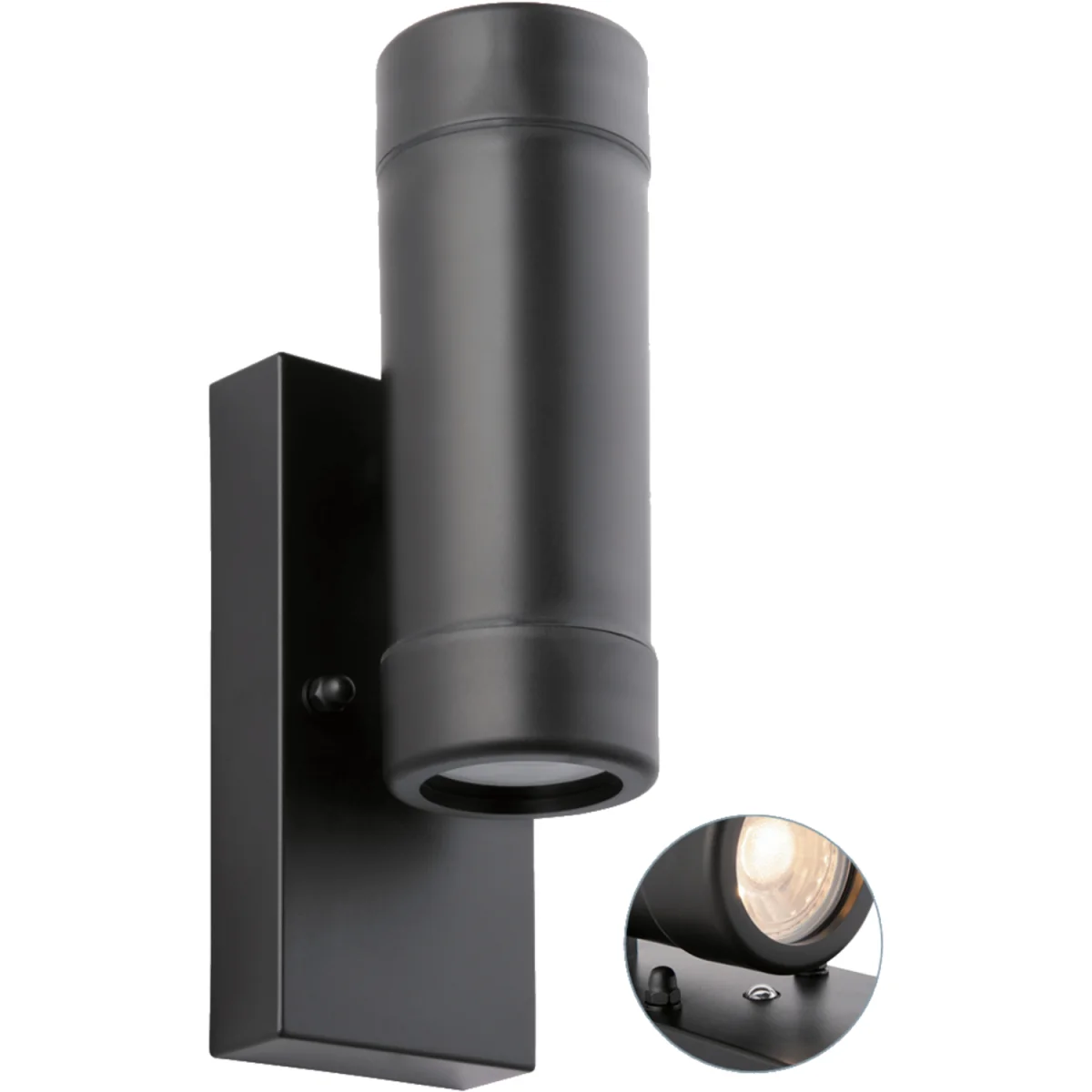 Set Of 2 Gale Polypropylene Coastal Dusk Dawn Wall Lights - Black & Clear – image 3