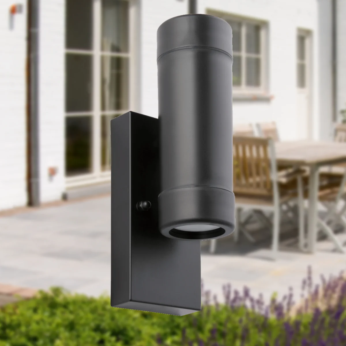 Set Of 2 Gale Polypropylene Coastal Dusk Dawn Wall Lights - Black & Clear – image 5