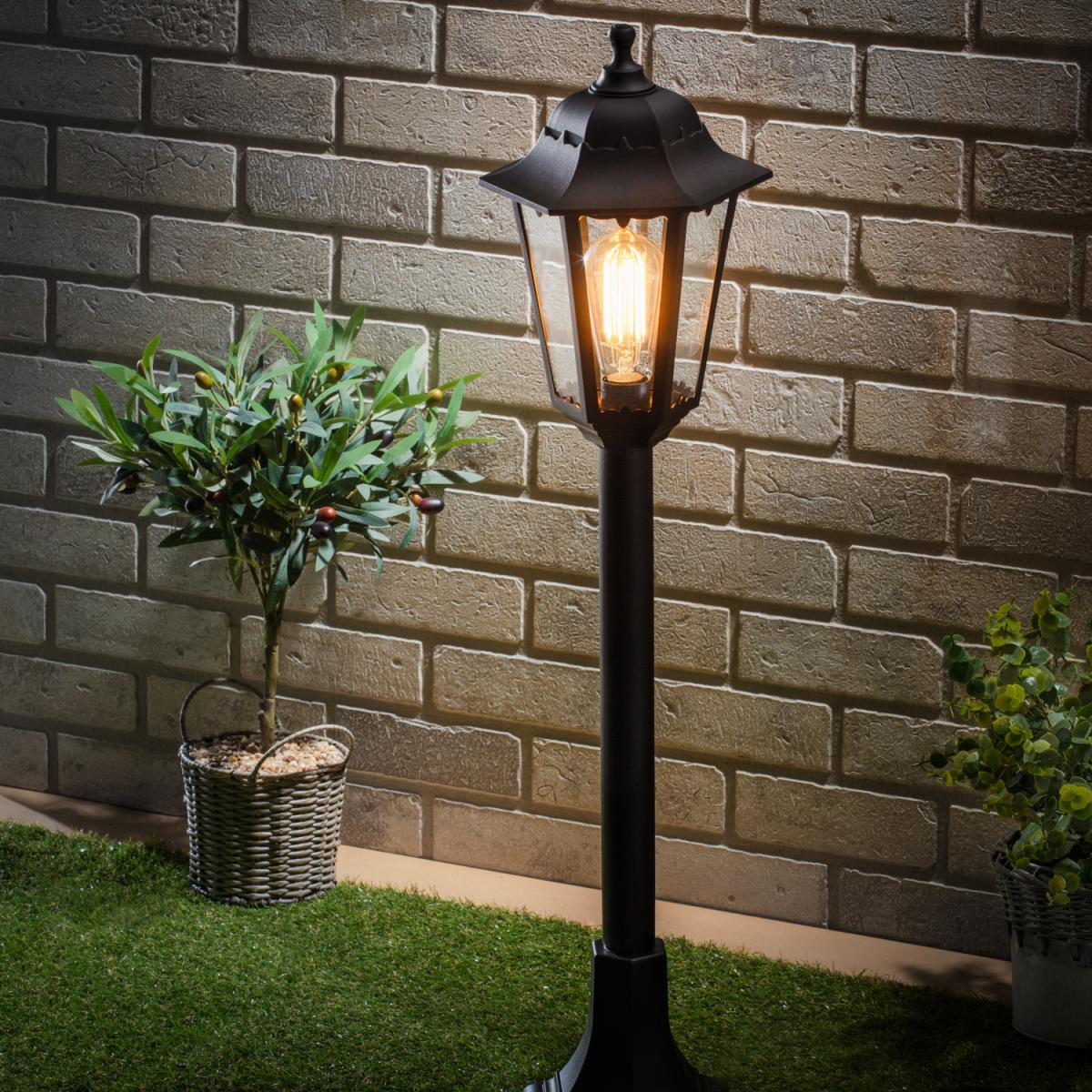 Neri Outdoor Tall Post Lantern Pedestal - Black – image 4