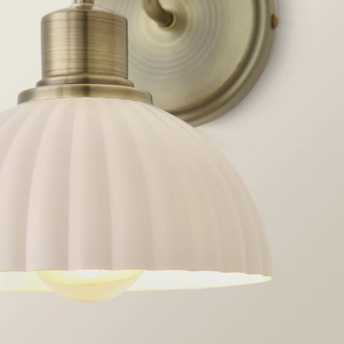 Bourton Pair Wall Light with Ribbed Dome Shade - Brushed Gold / 4W / Metal / 2 – image 5