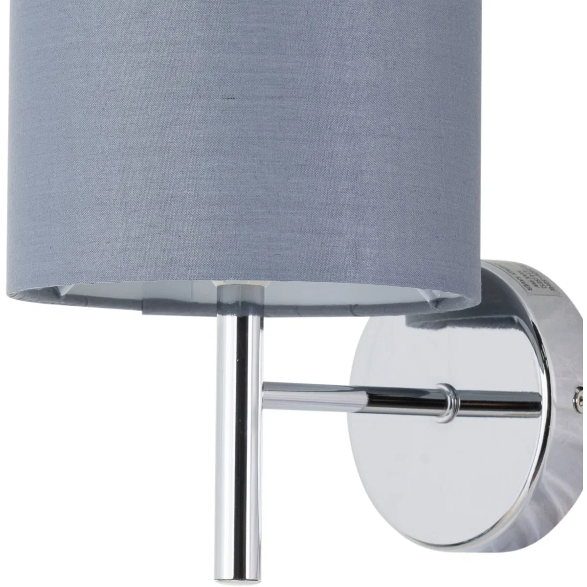Brea Chrome Wall Light With Grey Cotton Shade - Chrome & Grey – image 2