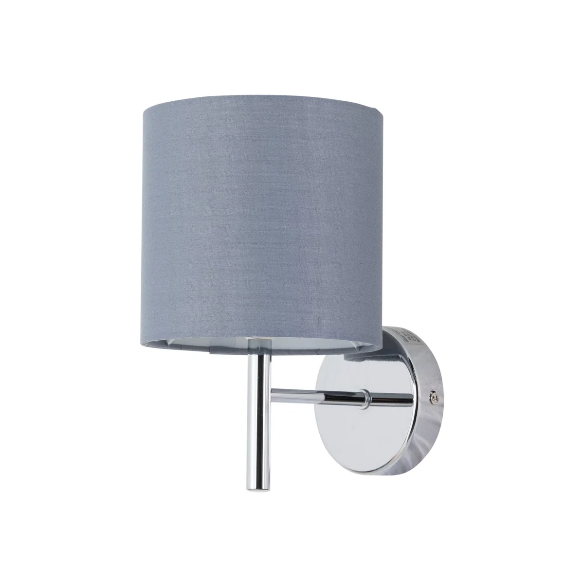 Brea Chrome Wall Light With Grey Cotton Shade - Chrome & Grey – image 1