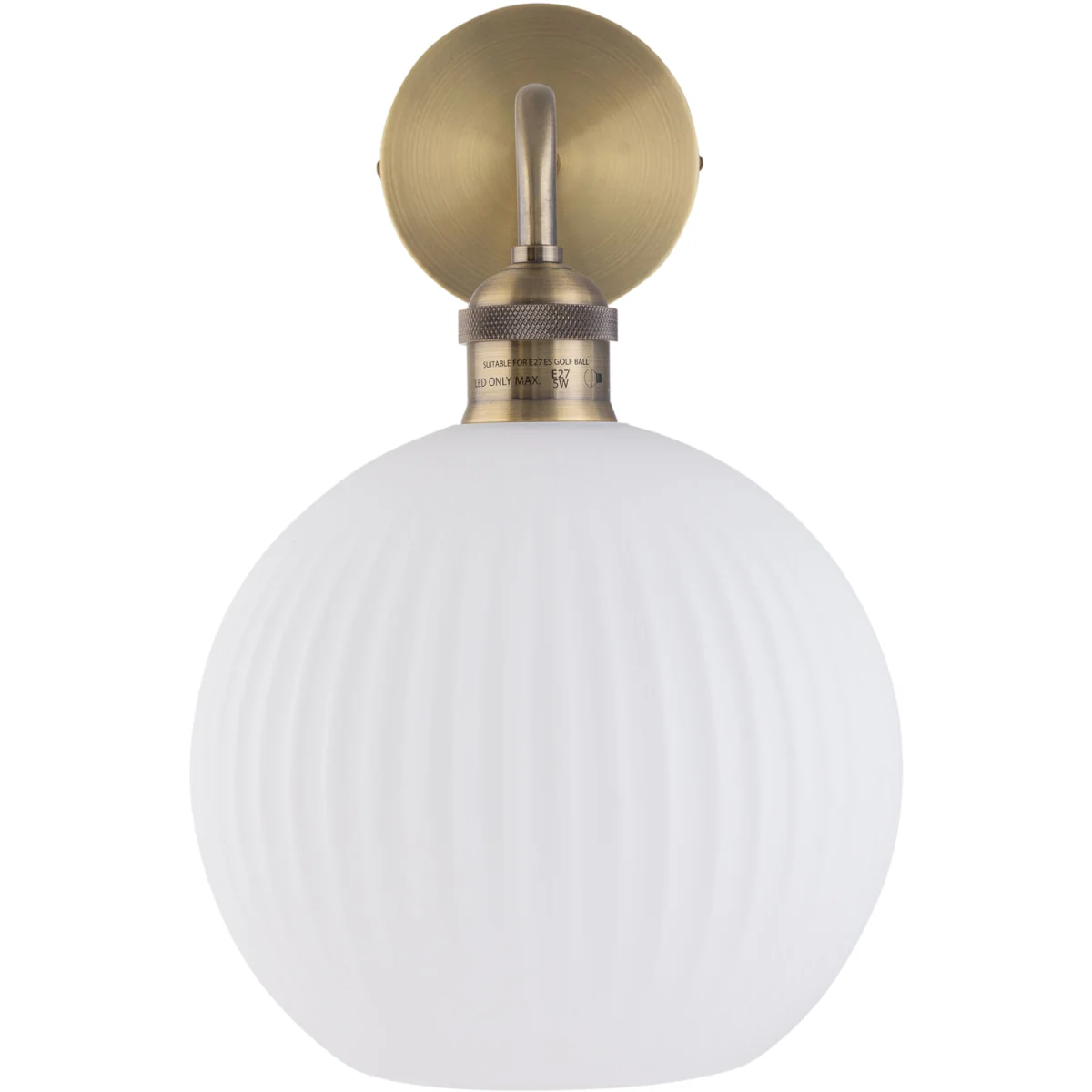 Isaac Wall Light - Antique Brass Plate And White Glass – image 3