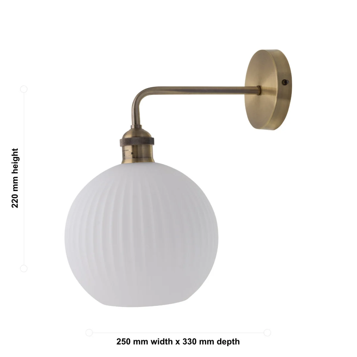 Isaac Wall Light - Antique Brass Plate And White Glass – image 5